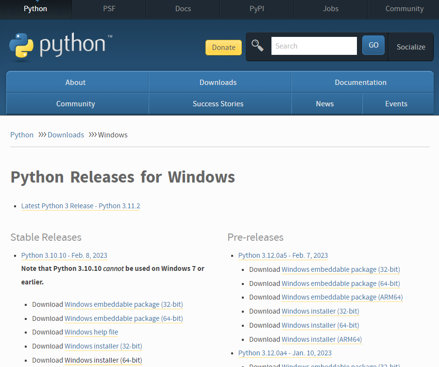 Download Python Installer