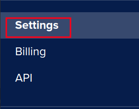 Select “Settings” from your sidebar navigation