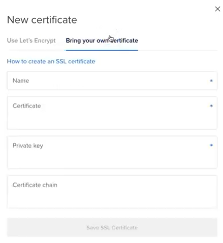 Add your own certificate