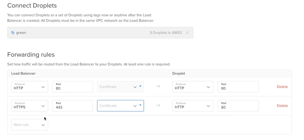 Connect your Droplets and configure any forwarding rules