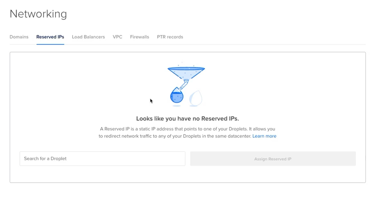 Reserved IPs main page